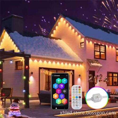 Best-Selling 15M 30 Lights Eaves Christmas Decoration - Wifi Tuya Bluetooth Smart Control IP67 Waterproof RGB Outdoor Light String